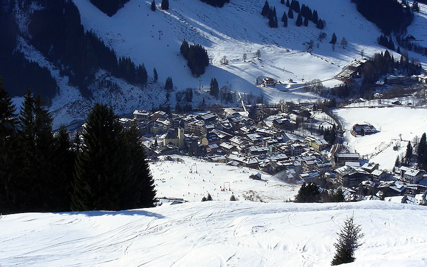 Saalbach from the ski slopes